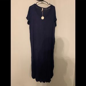 Navy blue maxi dress loose fit
